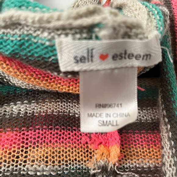 Western style fringe cardigan with hood. Size small by Self esteem - Picture 6 of 6